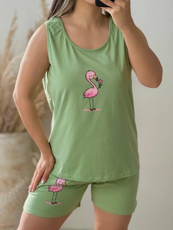 ست تاپ و شورتک فلامینگو کد محصولL344