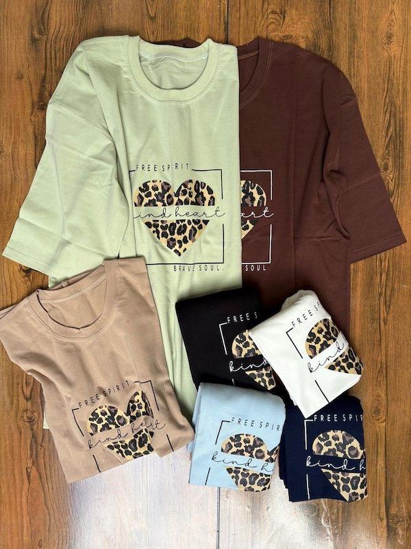 باکسی آستین سه ربع (قلب پلنگی)کدمحصول L562