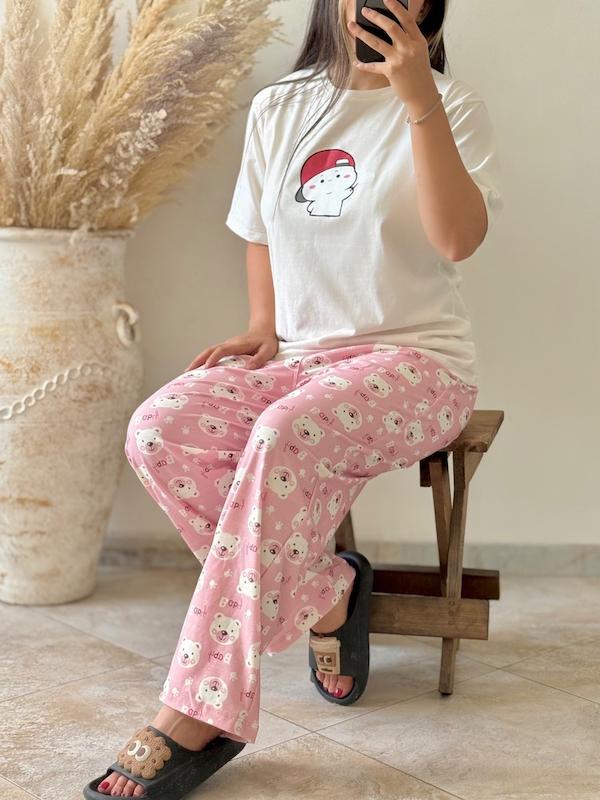 ست تیشرت و شلوار قواره دار کد محصول L579
