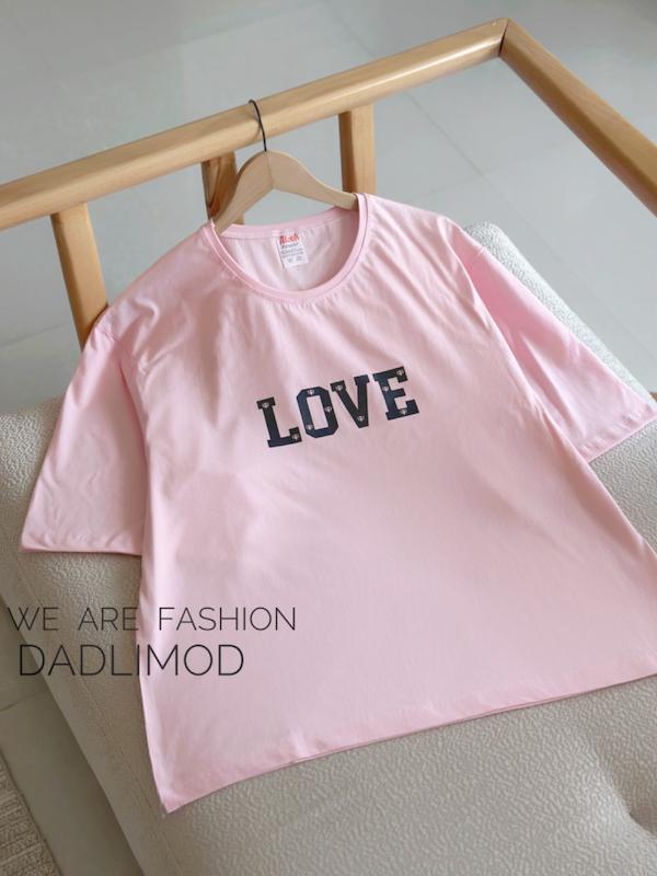 تیشرت باکسی آستین سه ربع LOVE(عشق) کد محصولL681