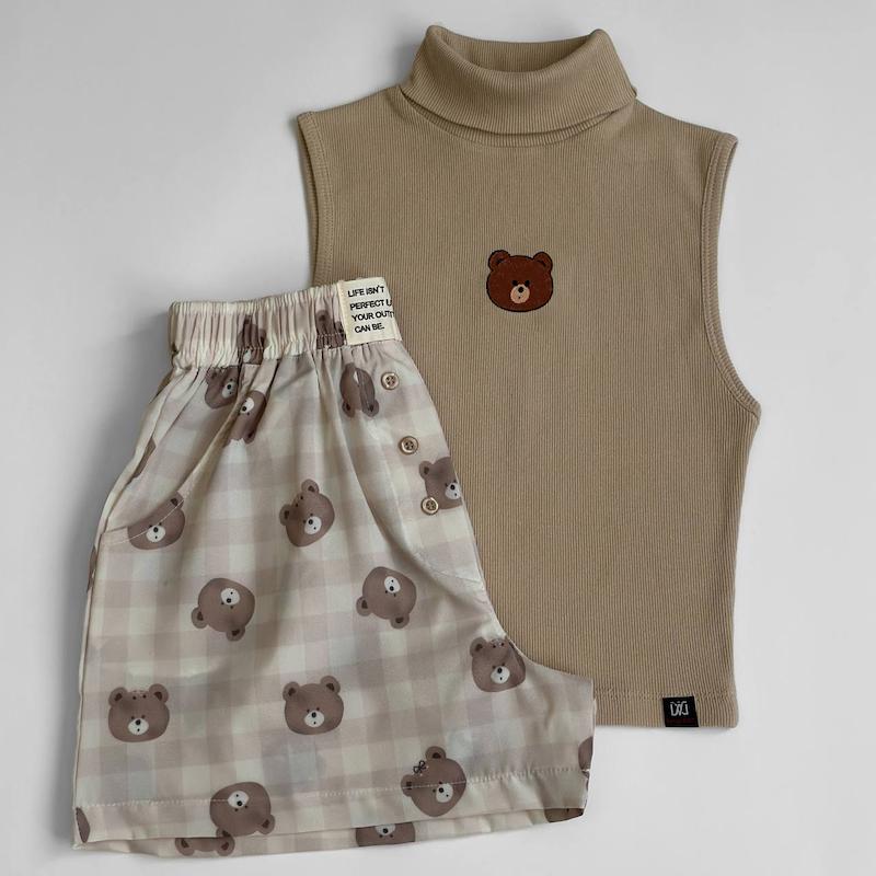 ست شلوارک و کراپ یقه اسکی