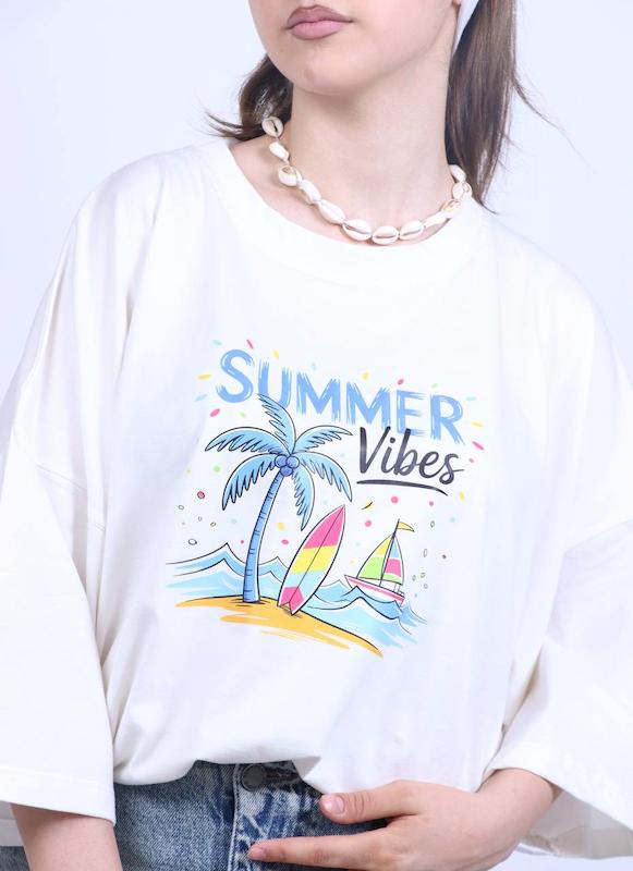 تیشرت باکسی لش Summer Vibes