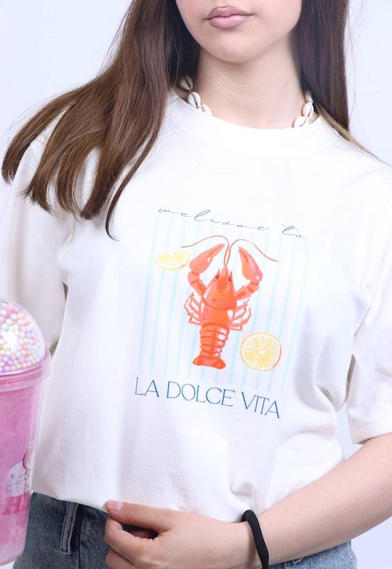 تیشرت نرمال پینترستی LA DOLCE VITA