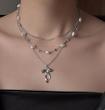 گردنبند سه لاین قلب پاپیونی