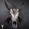 جمجمه گاو حکاکی طرح بال فرشته