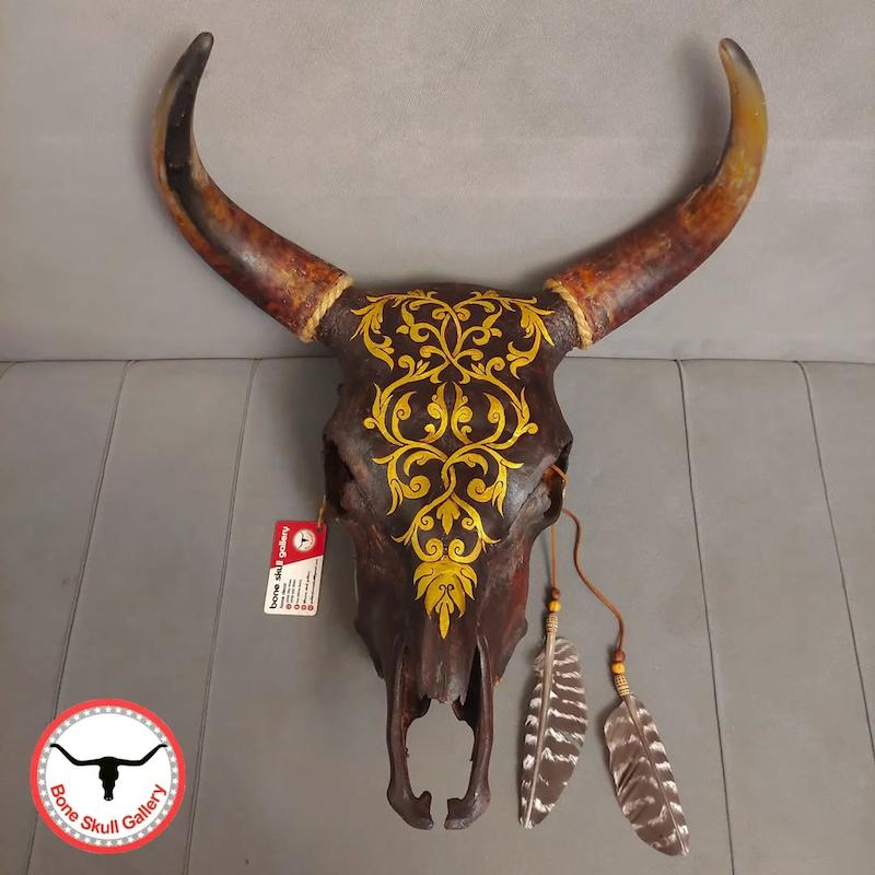 جمجمه گاو نقاشی طرح اسلیمی