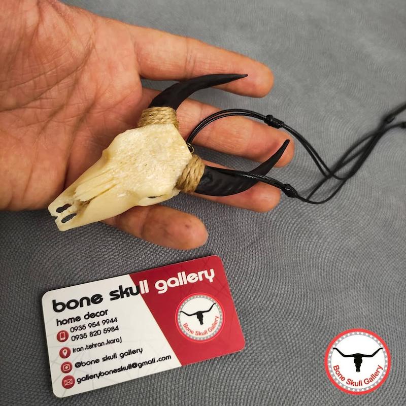 گردنبند مینی جمجمه گاومیش