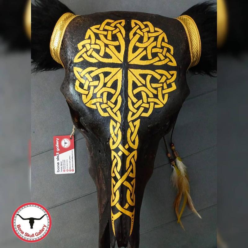 جمجمه گاو میش نقاشی طرح درخت