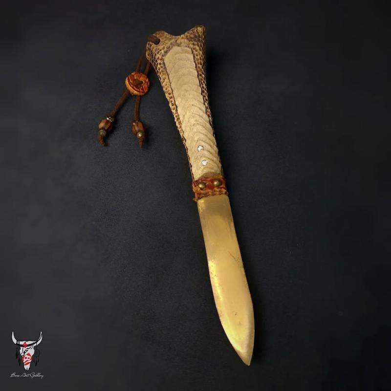 چاقوی دسته استخوان فول حکاکی