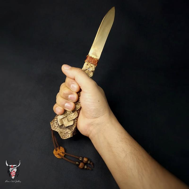 چاقوی دسته استخوان فول حکاکی