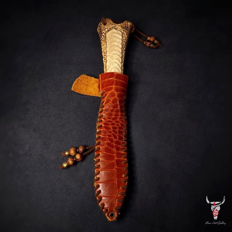 چاقوی دسته استخوان فول حکاکی