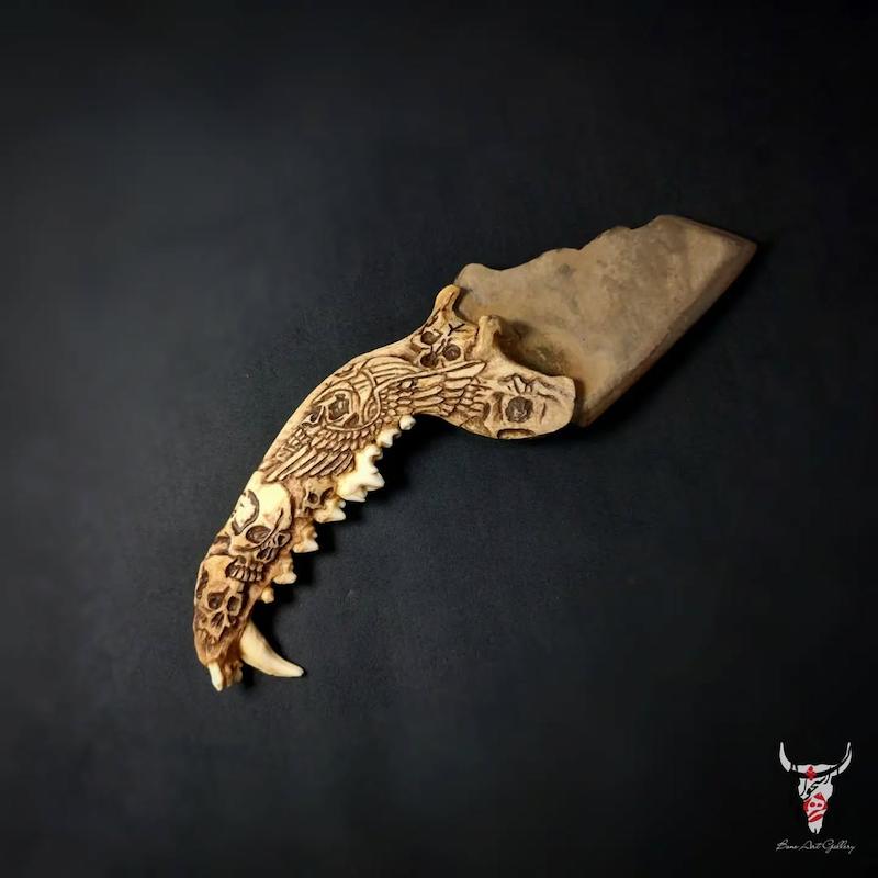 چاقوی فک طرح جمجمه و عقاب