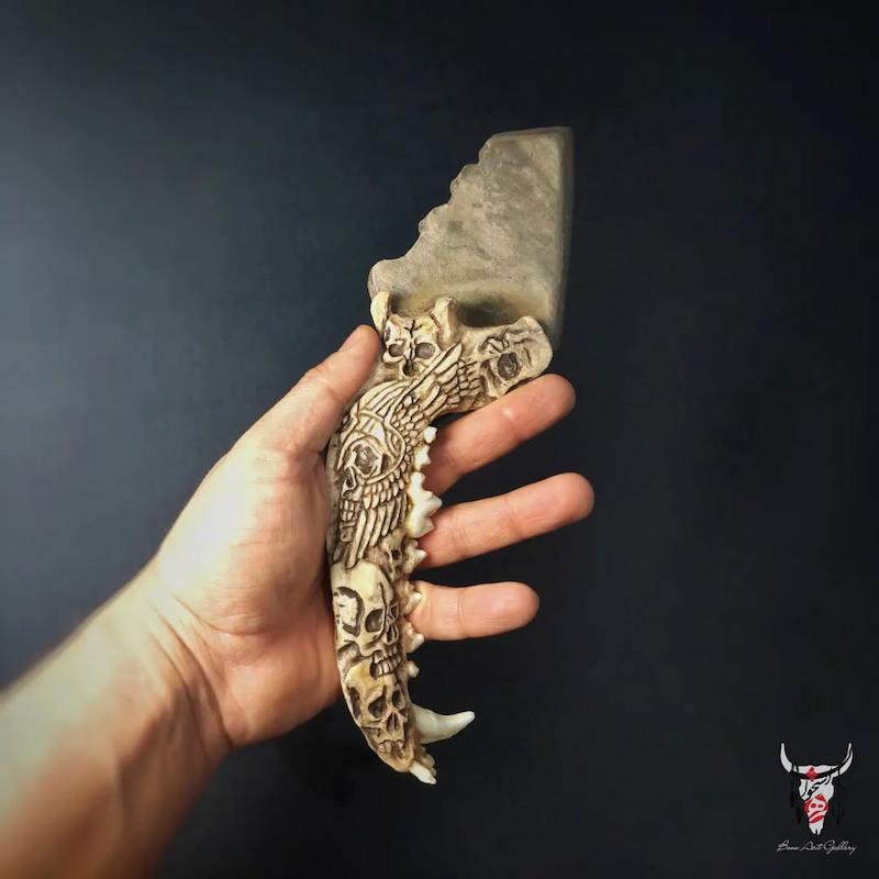 چاقوی فک طرح جمجمه و عقاب