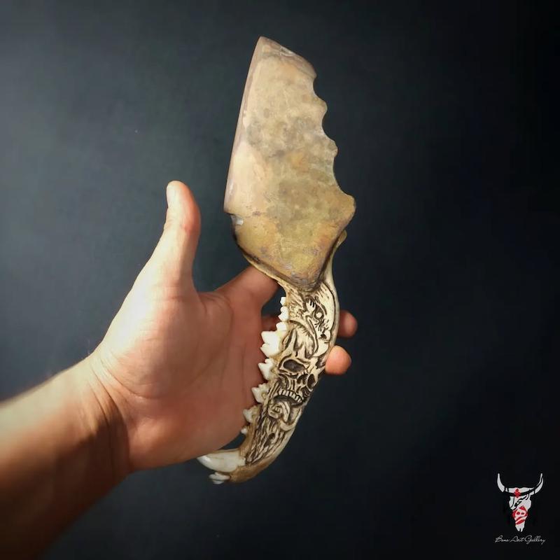 چاقوی فک طرح جمجمه و عقاب