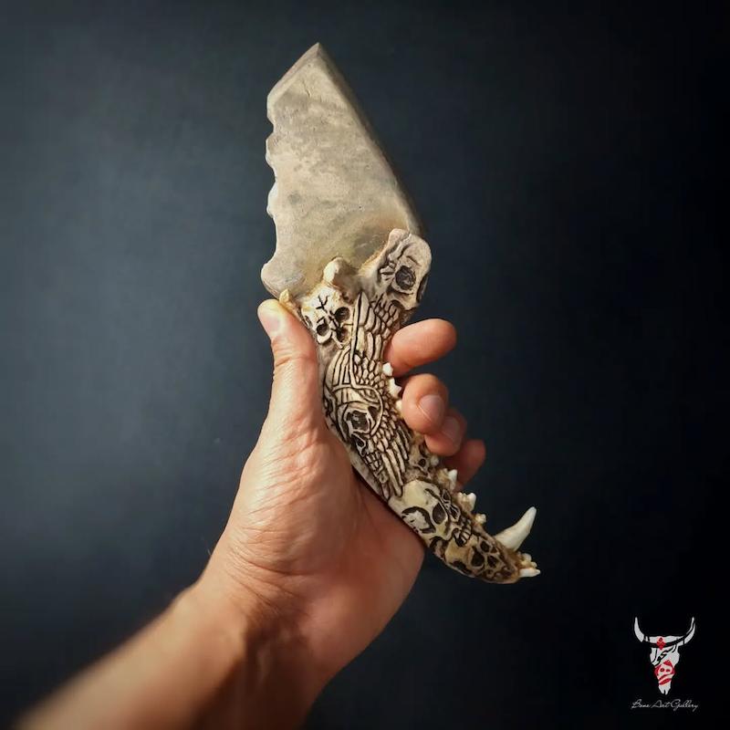 چاقوی فک طرح جمجمه و عقاب