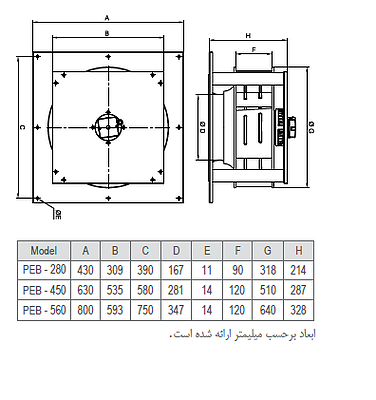 PEB-56/12R4T پلاگ فن 12*56  