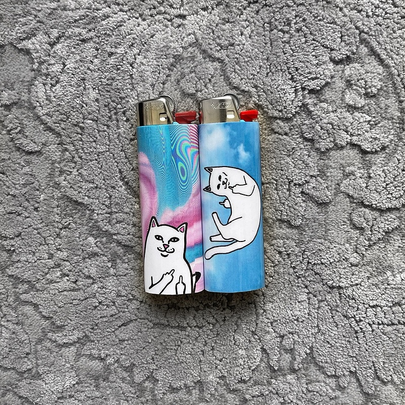 لايتر گربه ripndip بك صورتي آبي سمت چپ