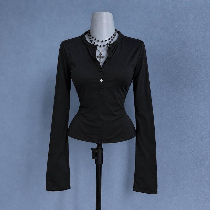 بلوز هنلی فیت اندامی Henley Tops وارداتی سفارشی