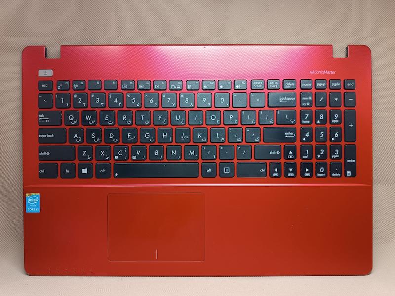 قاب C کیبورد و تاچ پد لپ تاپ ASUS X550L قرمز