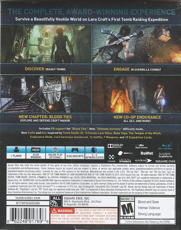 بازی Tomb Raider 20 Year Celebration برای PS4