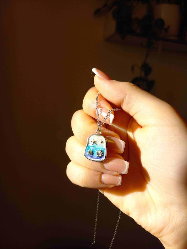 گردنبند میناکاری دریا