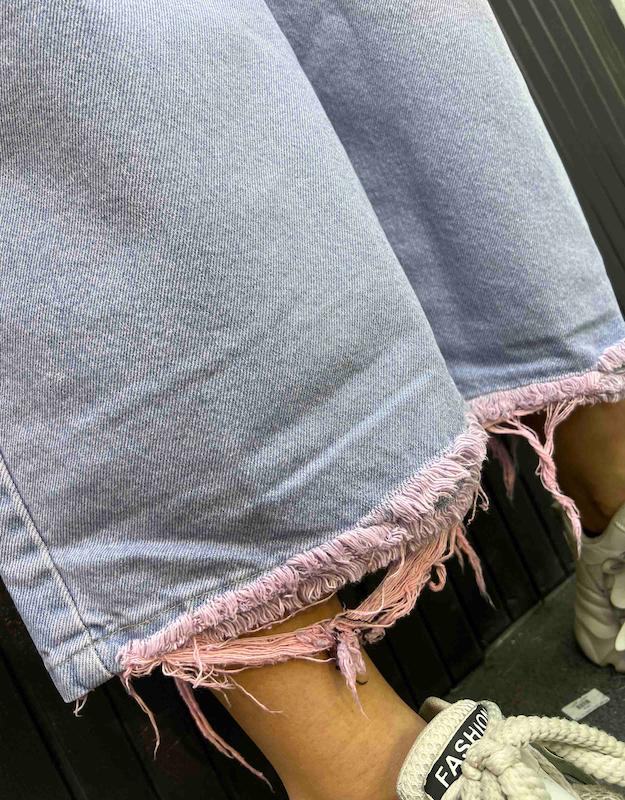 شلوار واید تینت صورتی روشن 550