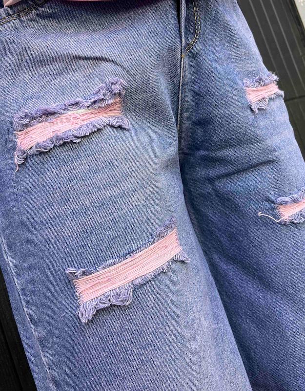 شلوار واید تینت صورتی تیره 550