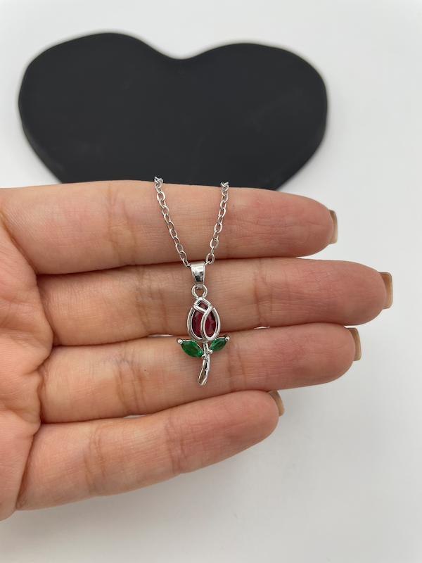 گردنبند گل رز سوارسکی