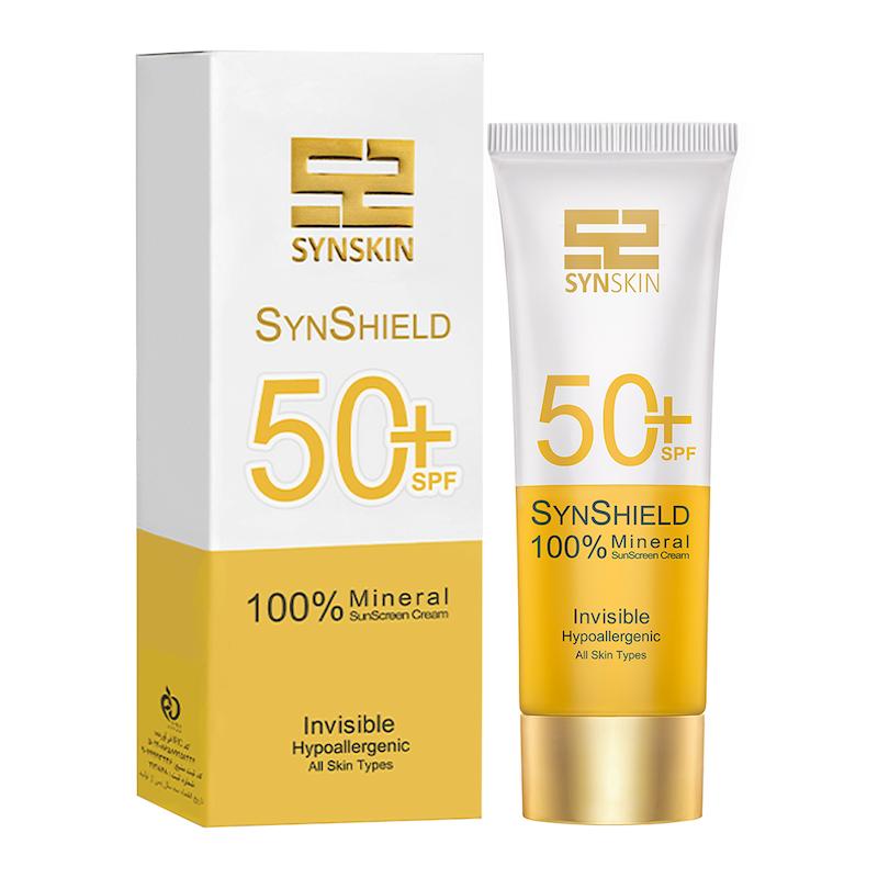 کرم ضد آفتاب مینرال بی رنگ ساین شیلد SPF50 ساین اسکین