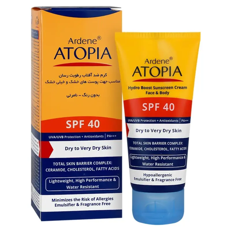 کرم ضدآفتاب رطوبترسان پوست خشک SPF40 اتوپیا آردن