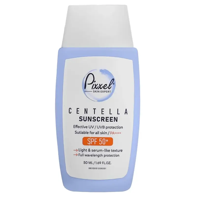 فلوئید ضدآفتاب فیزیکال سنتلا بدون رنگ  SPF50 پیکسل