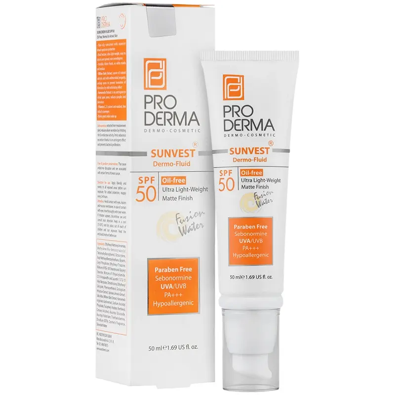 پرودرما فلوئید ضد آفتاب فاقد چربی SPF50 