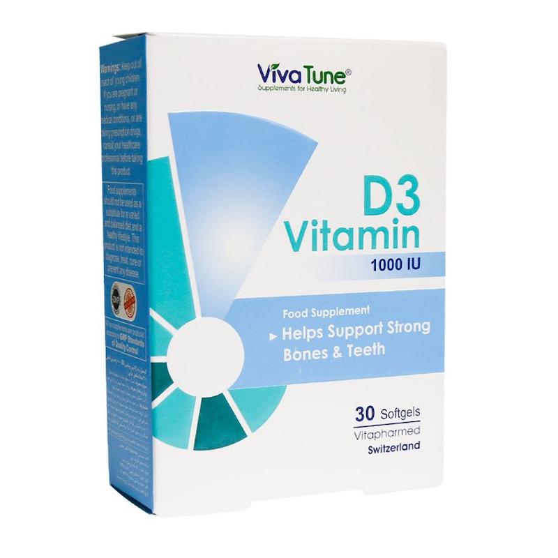 ویتامین دی،د3 قرص،قرص ویتامین D3 1000 واحد،ویتامین دی ویواتیون،Vivatune D3 1000 Softgel,d3 vitamin