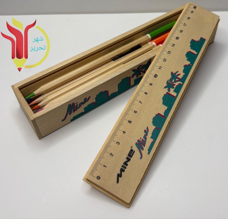 مداد رنگی 12 جعبه چوبی اورجینال ماین