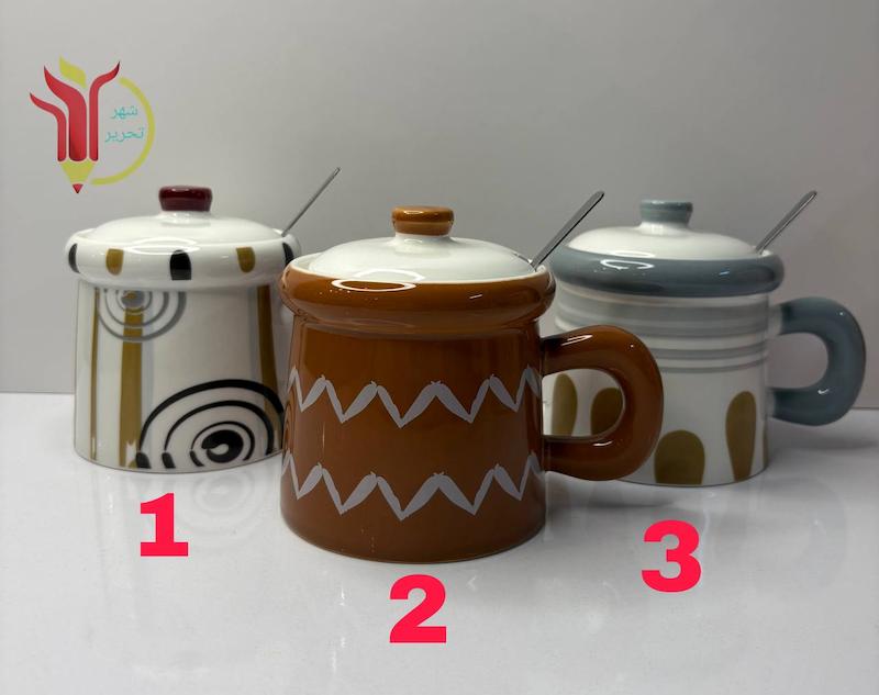 ماگ طرح سنتی درب و قاشق دار