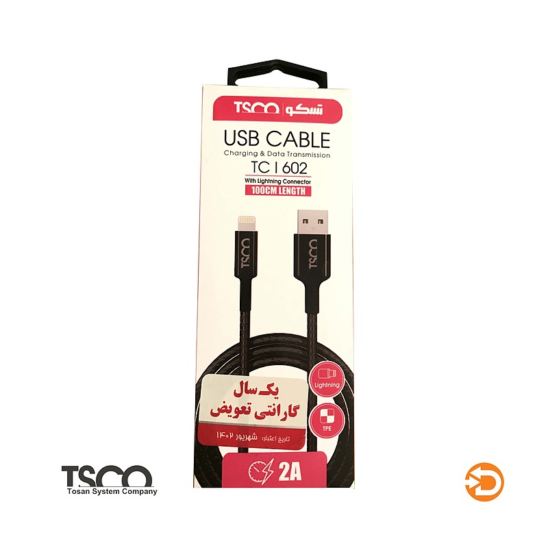 کابل تبدیل USB به لایتنینگ تسکو مدل TC I 602 طول 1 متر TSCO