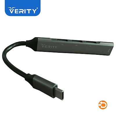 هاب 4 پورت TYPE-C USB3.0وریتی مدل VERITY H410T ا Verity H410 T USB 3.0 To Type-C 4Port HUB