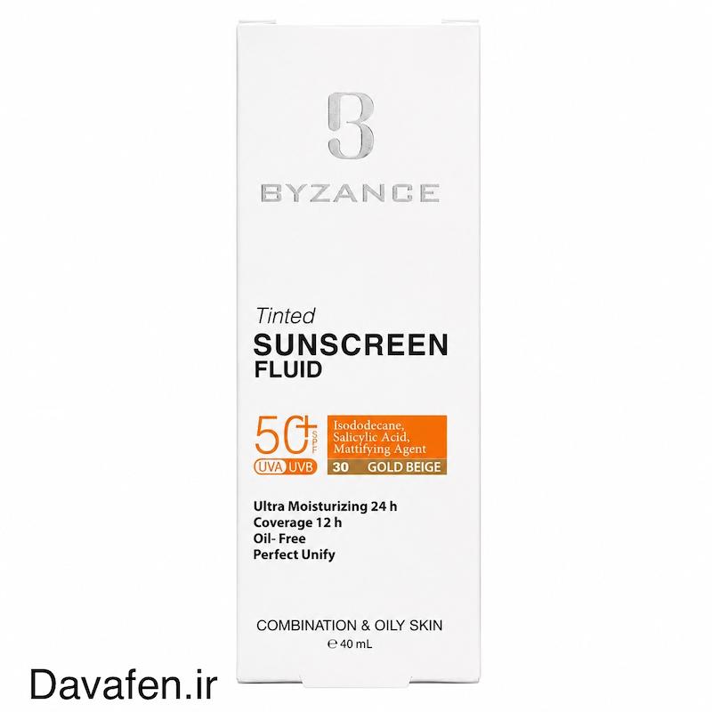 کرم ضدآفتاب رنگی پوست خشک و حساسSPF50بیزانس