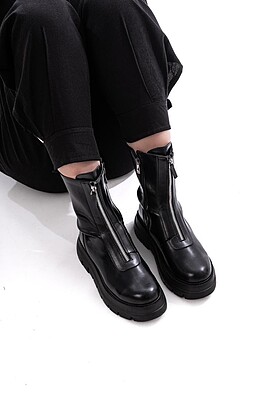 نیم بوت زنانه استرادیواریوس مدل 00009-Stradivarius-Flat-Ankle-Boots