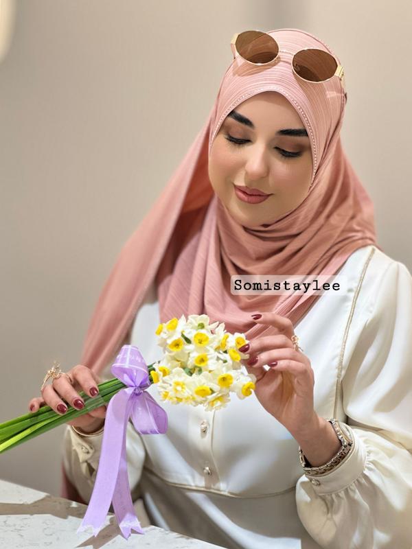 شال کشی کریشه صورتی پودری