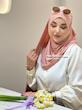 شال کشی کریشه صورتی پودری