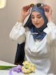 شال کشی کریشه آبی جین