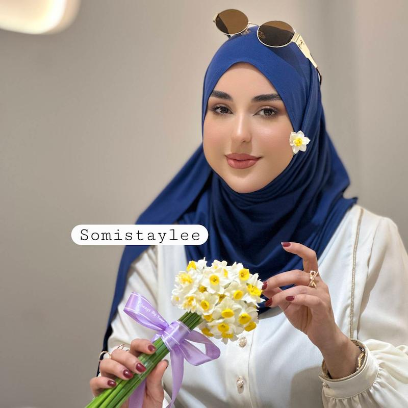شال کشی کویتی آبی ‌کاربنی