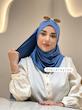 شال کشی کویتی آبی جین