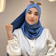 شال کشی کویتی(نخ پنبه)آبی جین | شال كويتي مطاطي (قطن) لون أزرق جينز