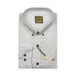 پیراهن مردانه سفید دکمه مشکی