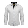 پیراهن مردانه سفید راه ریز مشکی