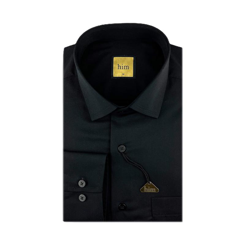 پیراهن مردانه مشکی جیب‌دار