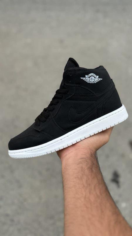 ایر جردن 1 ساق دار مشکی سفید ـ کد (۱۴۴)