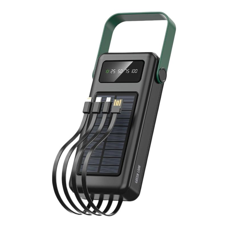 پاوربانک خورشیدی گرین لاین مدل Solar Max ظرفیت 30000 میلی‌آمپر ساعت